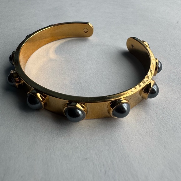 Kate Spade Jet Gold Bangle Bracelet Cuff signed - Picture 2 of 5